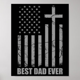 Beste papa ooit Christelijke patriottische papa VS Poster