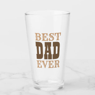 Beste papa ooit citaat bruine typografie Vaderdag Glas