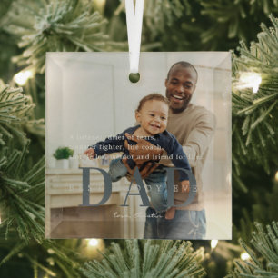 Beste Papa Ooit Citaat & Foto Cadeau Glas Ornament