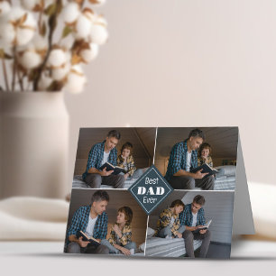 "Beste papa ooit" Collage Foto Gevouwen Vakantiek Feestdagen Kaart