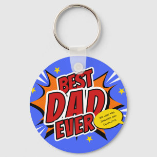 Beste papa ooit Comic Superheld Vaderdag Sleutelhanger
