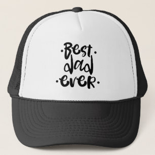 Beste Papa Ooit Cool Typografie Urban Zwarte Scrip Trucker Pet