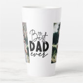 Beste papa ooit Custom 2 foto dubbelzijdig Latte Mok (Voorkant)