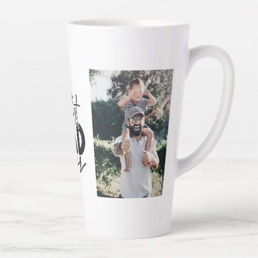 Beste papa ooit Custom 2 foto dubbelzijdig Latte Mok (Rechts)