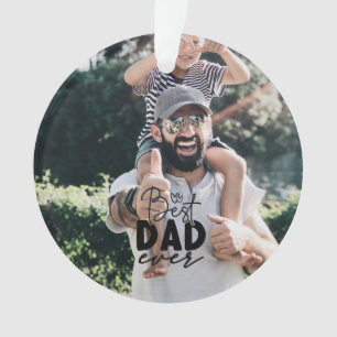 Beste papa ooit Custom 2 foto dubbelzijdig Ornament