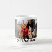 Beste papa ooit Custom 3 Photo Collage & Message Koffiemok (Center)