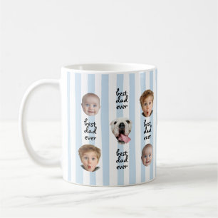 Beste Papa Ooit Cute Strepen Baby 3 Gezichts Foto Koffiemok