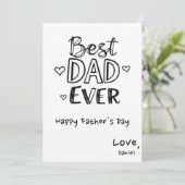 Beste Papa Ooit | Doodle Gepersonaliseerde Vaderda Kaart (Staand voorkant)