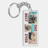 Beste papa ooit|Drie foto's Collage|Monogram Sleutelhanger (Voorkant Links)