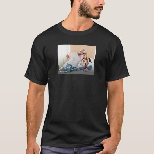 Beste papa ooit Eenvoudige Custom Photo T-shirt (Voorkant)