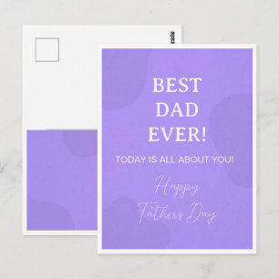 Beste Papa Ooit - Eenvoudige paarse Vaderdag Briefkaart