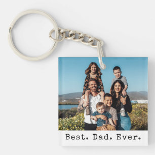 Beste papa ooit familie foto gepersonaliseerd sleutelhanger