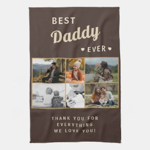 Beste Papa Ooit Familie Vaderdag 6 Foto Theedoek