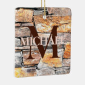 Beste papa ooit Flagstone distressed stone stenen  Keramisch Ornament (Rechts)