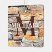 Beste papa ooit Flagstone distressed stone stenen  Keramisch Ornament (Links)