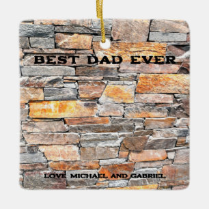 Beste papa ooit Flagstone distressed stone stenen  Keramisch Ornament