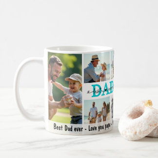 Beste papa ooit foto collage, gepersonaliseerd, fa koffiemok