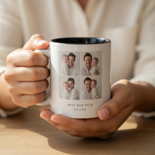 Beste Papa Ooit Foto Gepersonaliseerde Vaderdag Tweekleurige Koffiemok