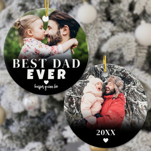 Beste Papa Ooit Foto Kerstmis Keramisch Ornament