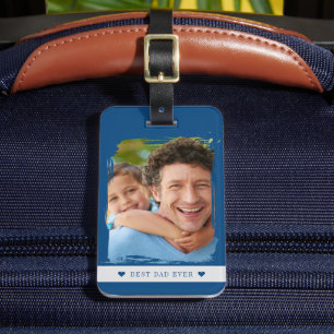 Beste papa ooit foto personaliseerbaar bagagelabel