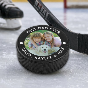 BESTE PAPA OOIT Foto Persoonlijk Uw Kleur Hockey Puck