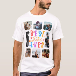 Beste papa ooit fotocollage 8 Afbeeldingen T-shirt