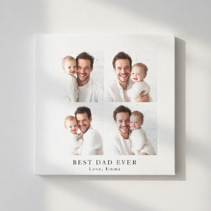 Beste Papa Ooit Fotocollage   Gepersonaliseerd Cad Canvas Afdruk