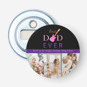 Beste papa ooit fotocollage Modern Fathers Day Button Flesopener
