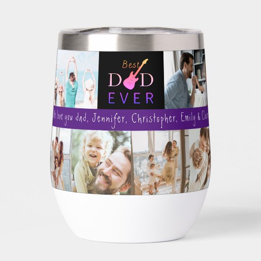 Beste papa ooit fotocollage Modern Vaderdag (Achterkant)