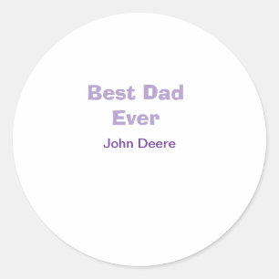 Beste papa ooit gelukkige vaderdag naam paars eenv ronde sticker