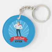 Beste Papa Ooit Gelukkige Vaderdag | Sleutelhanger (Achterkant)