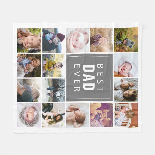 Beste papa ooit gepersonaliseerd fleece deken (Voorkant (Horizontaal))