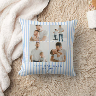 Beste papa ooit Gepersonaliseerde foto | Op maat Kussen