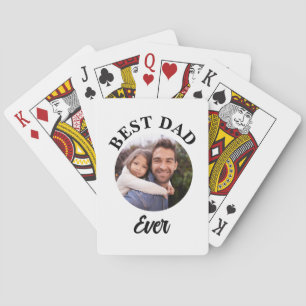 Beste papa ooit gepersonaliseerde foto template pokerkaarten