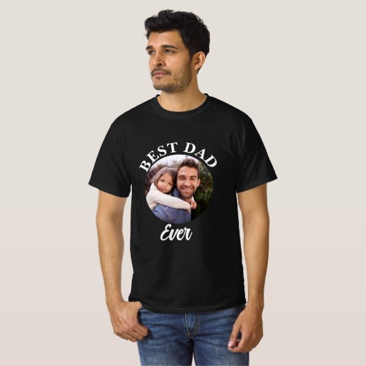 Beste papa ooit gepersonaliseerde foto template t-shirt (Voorkant volledig)