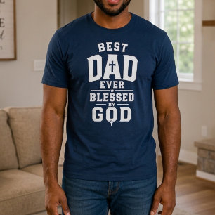 Beste papa ooit gezegend door God Christelijk gelo T-shirt