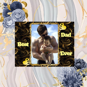 Beste papa ooit Goud Moderne Kalligrafie Zwart Swi Fleece Deken
