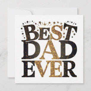 Beste papa ooit goud zwart typografie Vaderdag Feestdagenkaart
