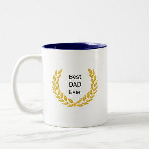 Beste Papa Ooit & Gouden Lauwerkrans Tweekleurige Koffiemok
