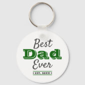 Beste papa ooit groene typografie grafisch modern  sleutelhanger (Voorkant)