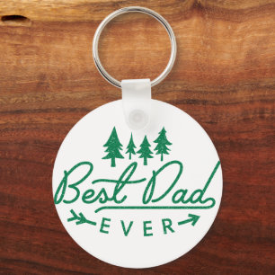 Beste papa ooit groene typografie met bomen sleutelhanger