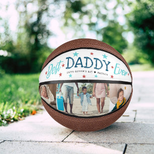 Beste papa ooit Hand Lettered Photo Collage Basketbal