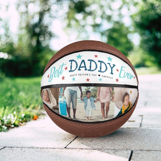 Beste papa ooit | Hand Lettered Photo Collage Basketbal