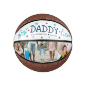Beste papa ooit | Hand Lettered Photo Collage Basketbal (Voorkant)