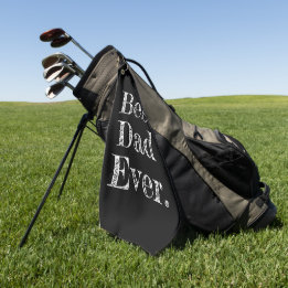 Beste Papa Ooit Handgetekende Typografie Zwart Golfhanddoek