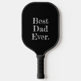 Beste Papa Ooit Handgetekende Typografie Zwart Pickleball Paddle