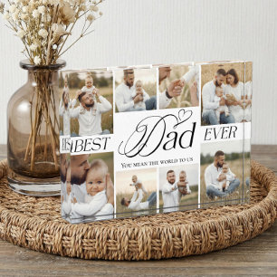 Beste Papa Ooit Hart Familie Fotocollage aandenken Fotoblokken