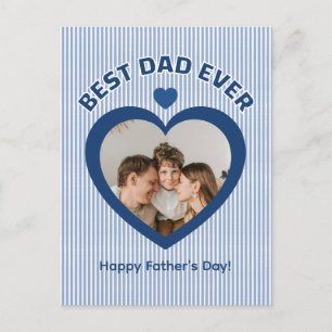 Beste Papa Ooit Hart Foto Minimalistische Sjabloon Briefkaart