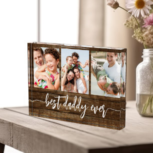 Beste papa ooit hout Vaderdag fotocollage Fotoblokken