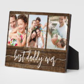 Beste papa ooit hout Vaderdag fotocollage Fotoplaat (Zijkant)